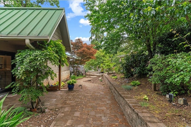view of yard featuring a patio area