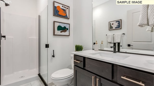 247 NW 29th Way, Battle Ground, WA 98604 - full bathroom with toilet, a stall shower, and vanity