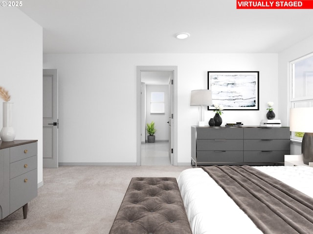 247 NW 29th Way, Battle Ground, WA 98604 - bedroom with light carpet, recessed lighting, and baseboards