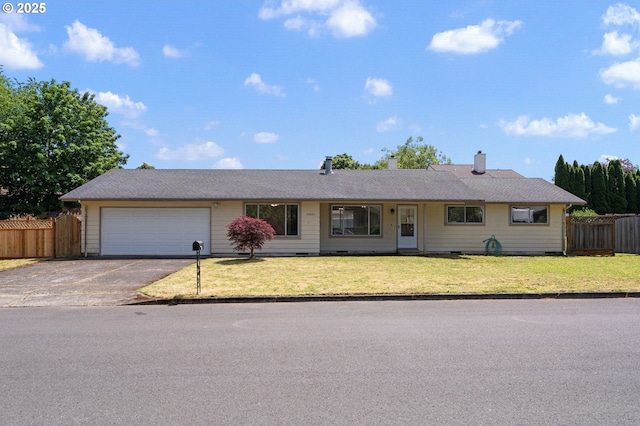 15605 SE 5th St, Vancouver, WA 98684 - ranch-style home with driveway, a garage, and a chimney