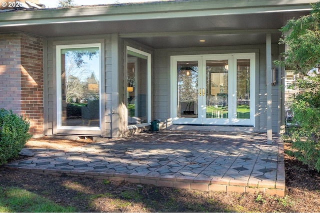 doorway to property with french doors