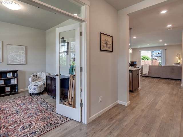 472 SW 16th Ave, Canby, OR 97013 - hall with light wood-type flooring and recessed lighting