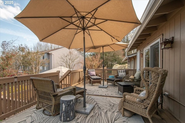 deck with outdoor lounge area