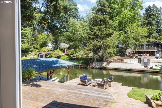 17810 Sarah Hill Ln, Lake Oswego, OR 97035 - dock with a water view and view of scattered trees