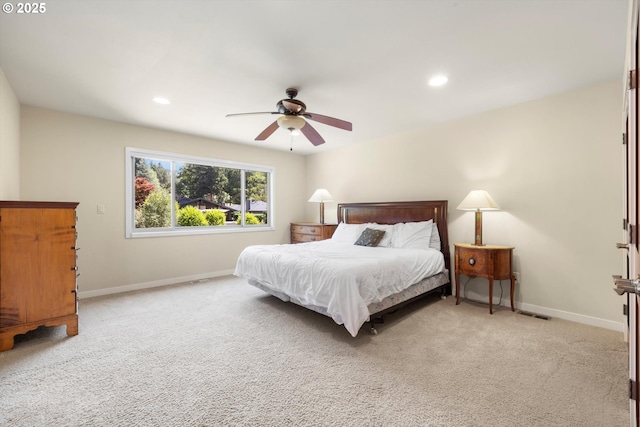 17810 Sarah Hill Ln, Lake Oswego, OR 97035 - bedroom with carpet, recessed lighting, and ceiling fan