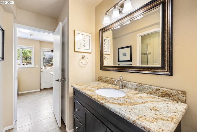 17810 Sarah Hill Ln, Lake Oswego, OR 97035 - bathroom with vanity and tile patterned floors