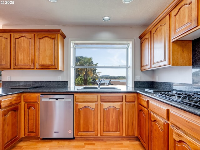 13811 SE 36th St, Vancouver, WA 98683 - kitchen with dishwasher, a sink, light wood-style flooring, healthy amount of natural light, and recessed lighting