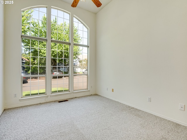 13811 SE 36th St, Vancouver, WA 98683 - unfurnished room with ceiling fan, carpet flooring, baseboards, and lofted ceiling