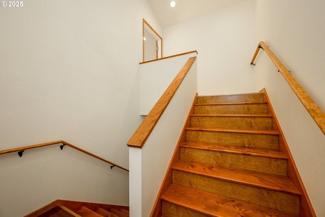 stairs with recessed lighting