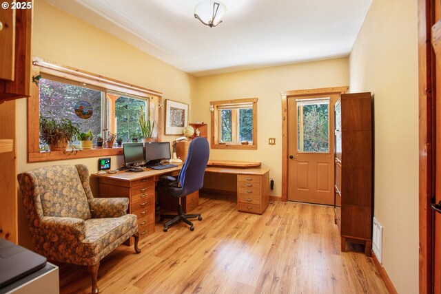 office featuring light wood-style floors