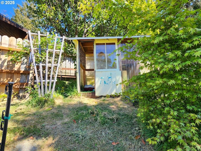view of outbuilding with an outbuilding