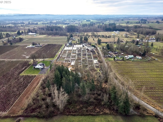 aerial view with a rural view