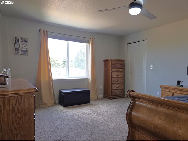 755 Nebraska St, Eugene, OR 97402 - bedroom with light colored carpet, ceiling fan, and baseboards