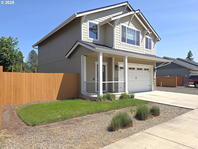 755 Nebraska St, Eugene, OR 97402 - view of front facade with covered porch, an attached garage, and concrete driveway
