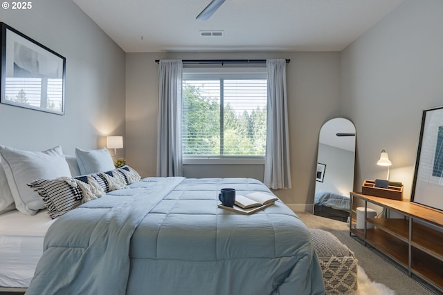 865 SW Trillium Ln, Portland, OR 97219 - carpeted bedroom featuring ceiling fan