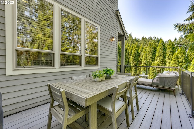 865 SW Trillium Ln, Portland, OR 97219 - wooden deck with outdoor dining area