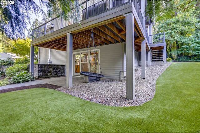 865 SW Trillium Ln, Portland, OR 97219 - view of patio featuring stairway and a deck
