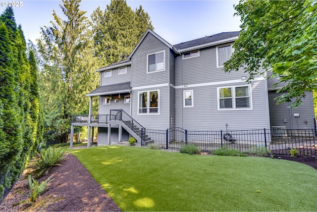 865 SW Trillium Ln, Portland, OR 97219 - back of house featuring a wooden deck, stairway, and roof with shingles