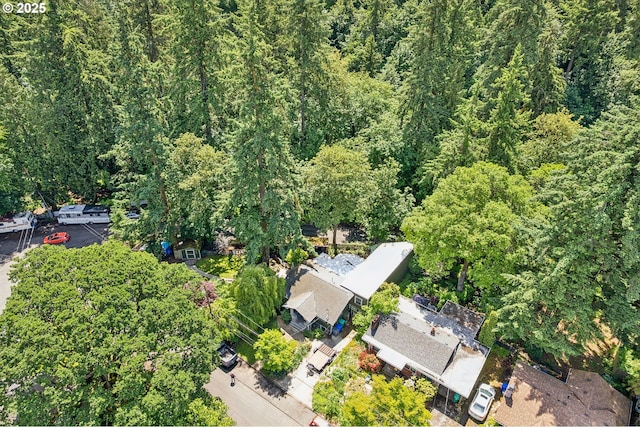 4315 NE 90th Ave, Portland, OR 97220 - aerial view of property and surrounding area featuring a heavily wooded area