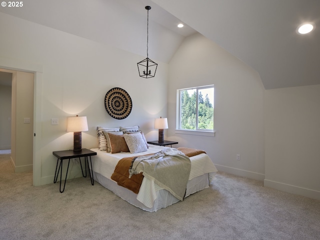117 Witherbee Rd, Kelso, WA 98626 - carpeted bedroom with lofted ceiling, baseboards, and recessed lighting