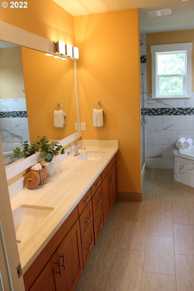2917 SW 198th Ave, Beaverton, OR 97003 - full bathroom featuring double vanity and a shower stall