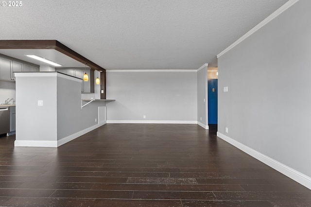 1220 NE 17th Ave Unit 12B, Portland, OR 97232 - unfurnished living room with hardwood / wood-style floors and ornamental molding
