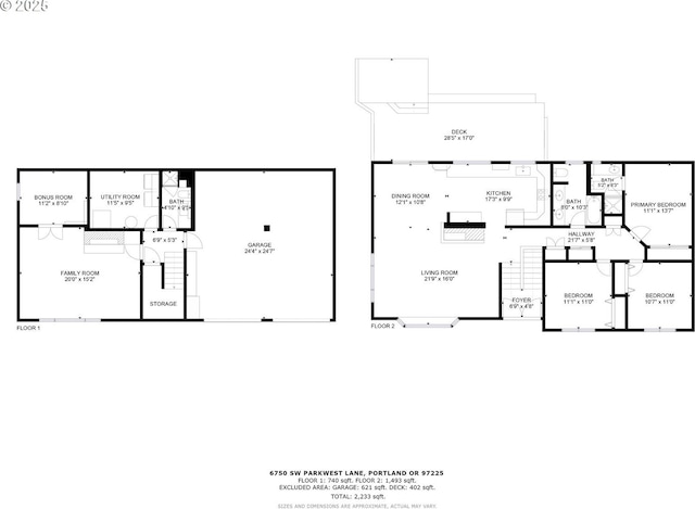 6750 SW Parkwest Ln, Portland, OR 97225 - floor plan / room layout