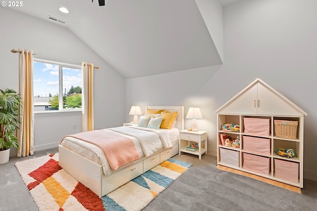 413 S Trade St, Amity, OR 97101 - bedroom with vaulted ceiling, carpet, and baseboards