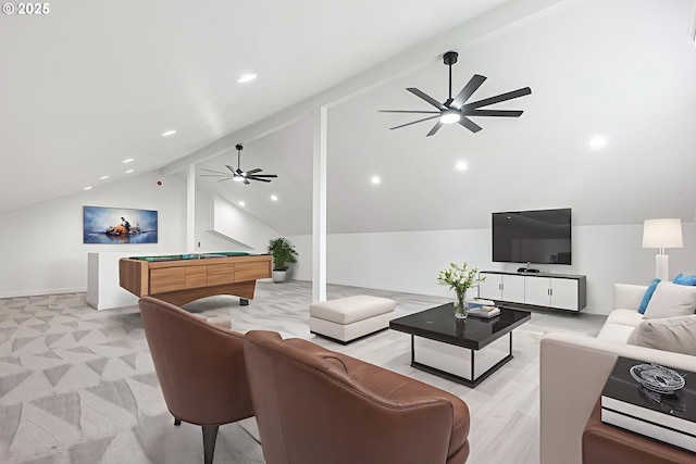 413 S Trade St, Amity, OR 97101 - living area with a ceiling fan, billiards table, baseboards, and recessed lighting