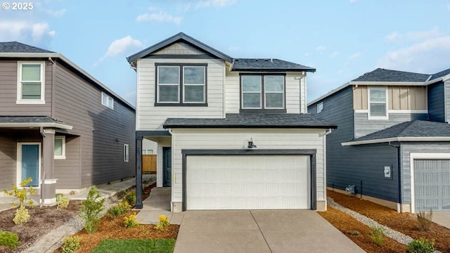 view of front of home with a garage