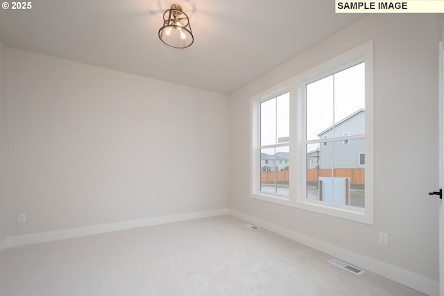 unfurnished room featuring a wealth of natural light and carpet flooring