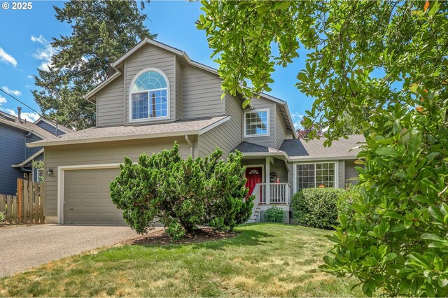 8911 SW 49th Ave, Portland, OR 97219 - traditional-style home with an attached garage, driveway, and a shingled roof
