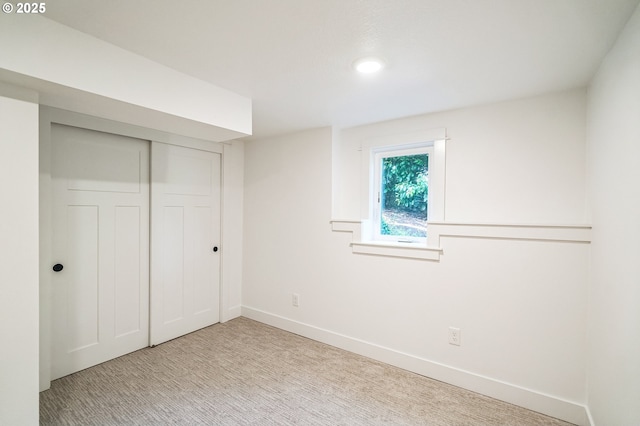 18891 Upper Midhill Dr, West Linn, OR 97068 - unfurnished bedroom with baseboards, light colored carpet, a closet, and recessed lighting