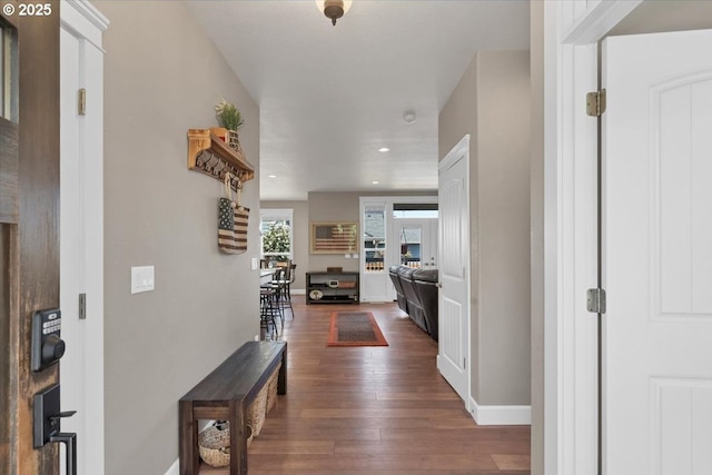 2871 Wing Tip Ave, Salem, OR 97304 - hall with wood-type flooring and recessed lighting