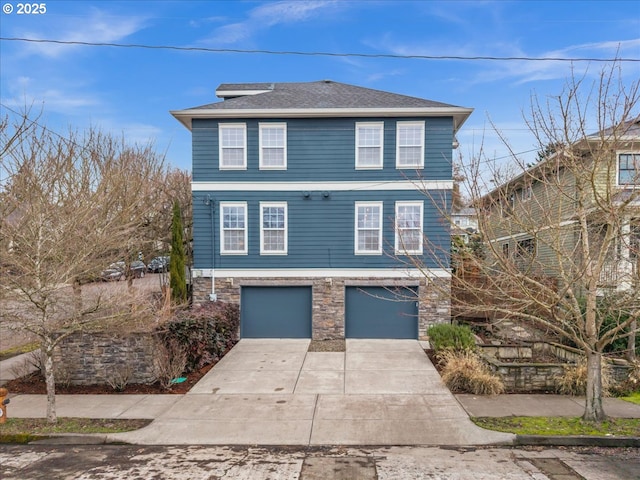 view of front facade featuring a garage