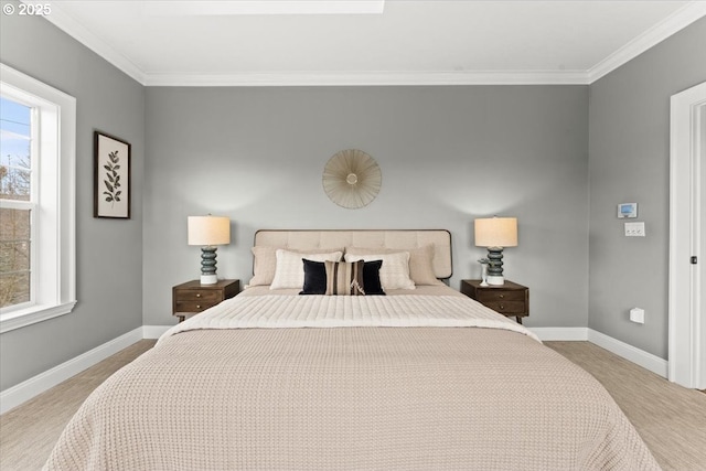 bedroom featuring ornamental molding