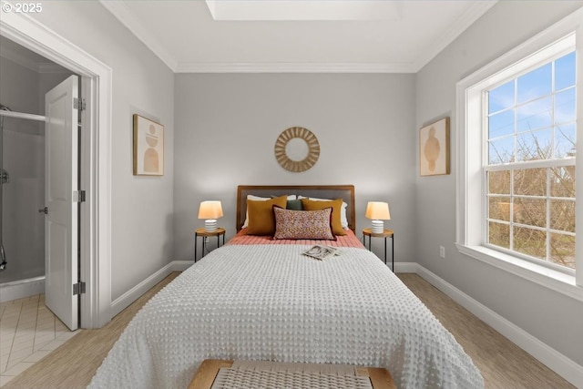 bedroom featuring ornamental molding