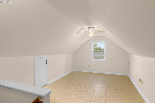 6356 N Omaha Ave, Portland, OR 97217 - bonus room with lofted ceiling, ceiling fan, and baseboards
