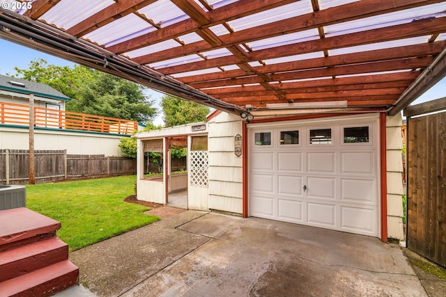 6356 N Omaha Ave, Portland, OR 97217 - garage with driveway and central AC unit