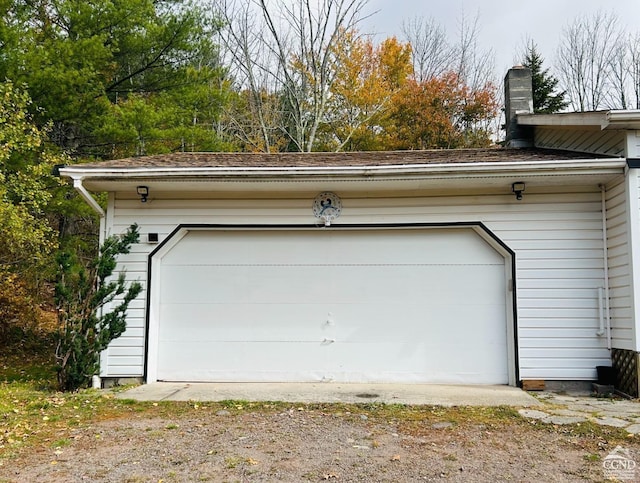 view of garage