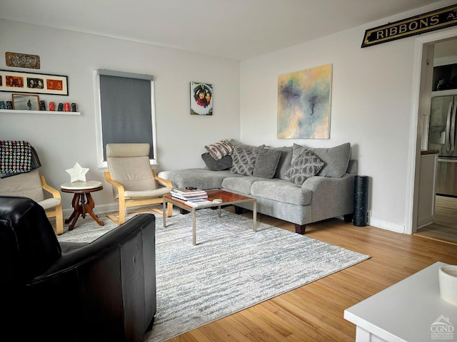 living room featuring hardwood / wood-style floors