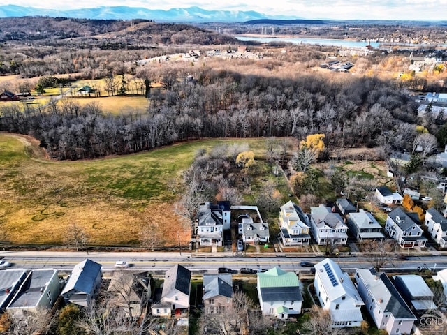 drone / aerial view with a mountain view