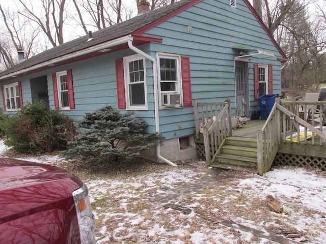 view of snowy exterior