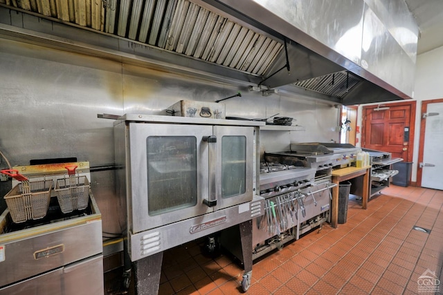 interior space with tile patterned flooring