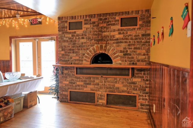 living room with light hardwood / wood-style flooring