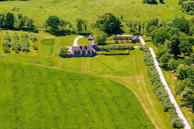 aerial view with a rural view