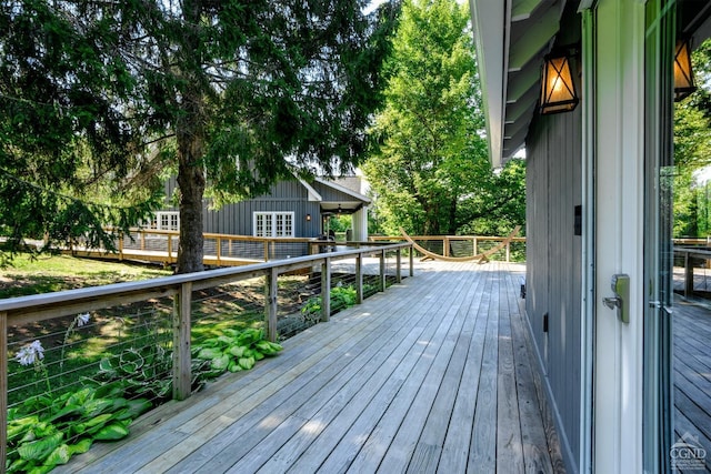 deck featuring french doors