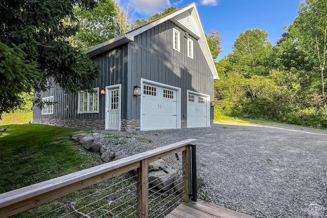 view of property exterior featuring a garage