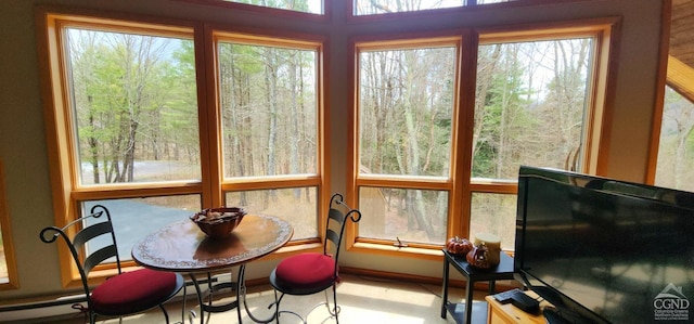 sunroom with baseboard heating