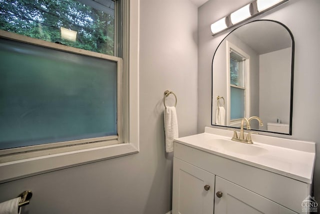 bathroom featuring vanity and a wealth of natural light